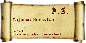 Majoros Bertalan névjegykártya