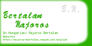 bertalan majoros business card